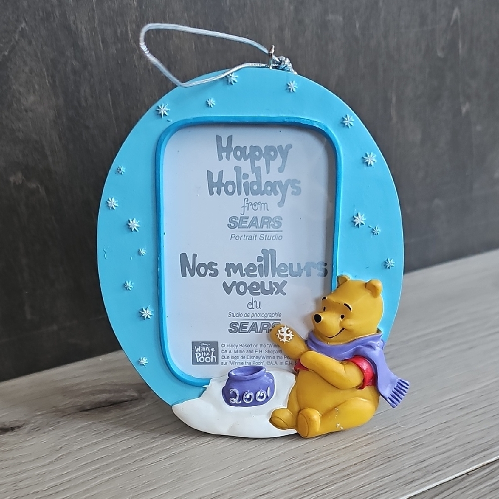 Vintage 2001 Winnie The Pooh Winter Photo Frame Christmas Ornament‎